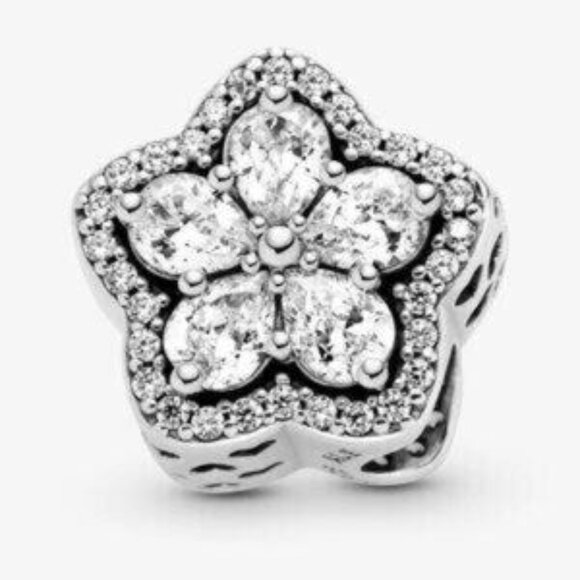 Pandora Sparkling Snowflake Pav?? Charm - Picture 4 of 5